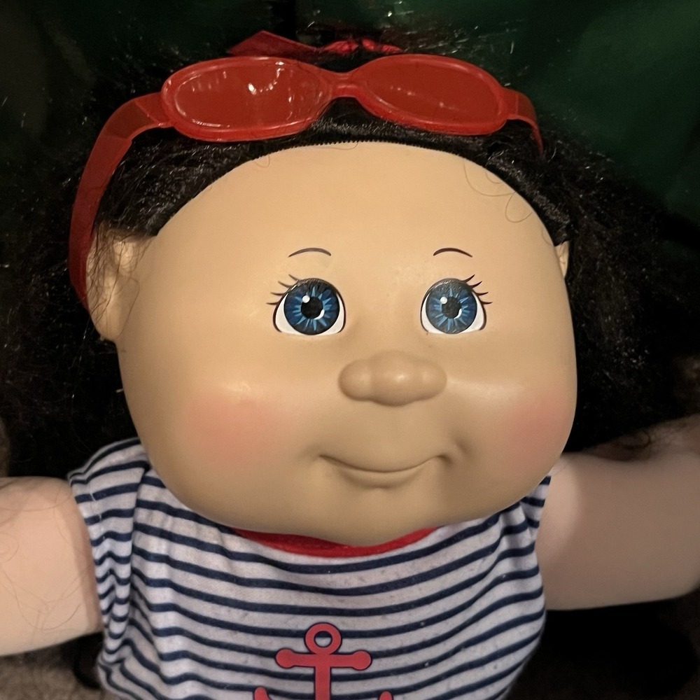 Cabbage Patch Kids Soft Sculpt Doll Nautical Outfit Sunglasses No Shoes - Picture 2 of 5